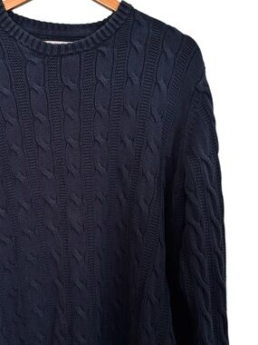 Goodthreads 100% Cotton Navy Cable Knit Crewneck Sweater